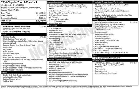 chrysler town & country 2016 2C4RC1HG9GR120966 image chrysler town & country 2016 2C4RC1HG9GR120966 image